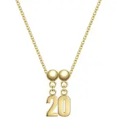 Glanzstücke Set (Kette + 2 Charms) Zahl 20 aus Sterling Silber in gelbgold | Gr.: onesize