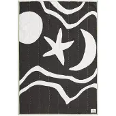 Ferm Living Kove Applique Plaid Charcoal/Elm Green - , Weiß, für Schlafzimmer, Stoff / Textil