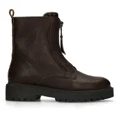 Manfield Dunkelbraune Lederstiefeletten | Größe 40