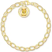 Thomas Sabo Charm-Armband "x HARIBO Schmuck: Charm-Armband" Gr. 17, gold (gelbgoldfarben), Armbänder, Damen, 17, Silber 925 (recycelt), Charm-Armband