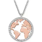 Engelsrufer Damen-Kette Kette Welt 925er Silber Zirkonia Engelsrufer Bicolor