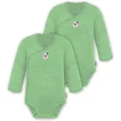 Normani Outdoor Sports 2er Pack Doppelpack Baby-Body Merino Wickelbody in Grün | Gr.: 44