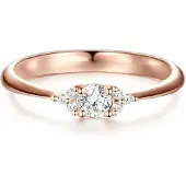 Trilani Ring - Sterling Silber Ring Zirkonia - Gr. 48 - in Gold - für Damen