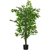 HOMCOM Künstlicher Ficusbaum-15L x 15B x 135H cm-Grün | Gr.: onesize