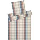 Elegante Soft-Flanell-Bettwäsche-Garnitur Glasgow Farbe Terra-Blau Größe 155x220+80x80 AL