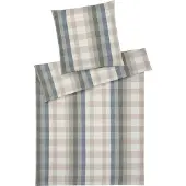 Elegante Soft-Flanell-Bettwäsche-Garnitur Glasgow Farbe Salbei-Blau Größe 135x200+80x80 AL