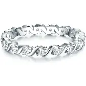 Trilani Ring - Sterling Silber Ring Zirkonia - Gr. 54 - in Silber - für Damen