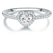 Trilani Ring - Sterling Silber Ring Zirkonia Herz - Gr. 56 - in Silber - für Damen