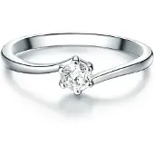 Trilani Ring - Sterling Silber Ring Zirkonia - Gr. 49 - in Silber - für Damen