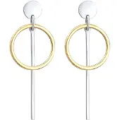 Elli Ohrringe Hänger Geo Kreis Basic Minimal Cool 925 Silber Elli Bunt