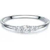 Trilani Ring - Sterling Silber Ring Zirkonia - Gr. 48 - in Silber - für Damen