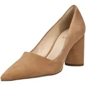 Högl Damen Pumps aus Veloursleder mit spitzer Zehenkappe und Blockabsatz