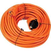 Perel Verlängerungsleitung, H05VV-F 3G1,5, 20 m, 16 A/230 V, 3500 W, Typ E/F, Schuko, für Innenräume, PVC, orange