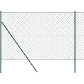 vidaXL Bodenmontierter Maschendrahtzaun 10 x 1,6 m Grün Netz