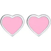 Elli Ohrringe Kinder Herz Stecker Emaille Pastel Cute 925 Silber Elli Rosa