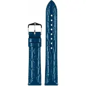 Hirsch 12302880-2-18 Armband für Uhren Crocograin M 18 mm Leder Blau