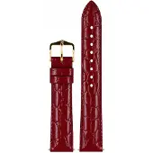 Hirsch 12302860-1-20 Uhren-Lederarmband Crocograin M 20 mm Weinrot
