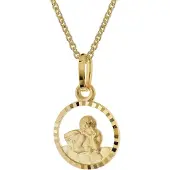 Trendor 28748 Kinder-Anhänger Amor Gold 333/8K + vergoldete Silberkette