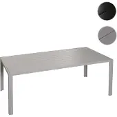 Mendler Alu-Esstisch HWC-N40, Tisch Bistrotisch Gartentisch Balkontisch, wetterfest 180x80cm hellgrau