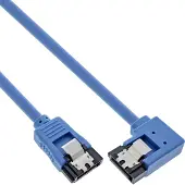 Intos SATA Anschlusskabel 30cm abgewinkelt rechts Blau, mit Sicher