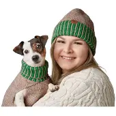 Hunter - Dogcoat Odense 50 + hat, beige/green - (203529)