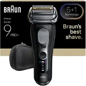 Braun Series 9 Pro+ 9600s, Folienschaber, Schwarz, Tasten, Akku, Lithium-Ion (Li-Ion), Integrierte Batterie