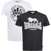 Lonsdale T-Shirt "DILDAWN" Packung, 2er-Pack, 2 Stk. mit Used-Look, Kurzarm, aus Baumwoll-Jersey, schmale Passform