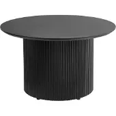 Beliani Couchtisch Schwarz MDF Platte Metallfuß ø 50 cm Modernes Design Wohnzimmer