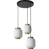 Lucide Design-Pendellampe Gosse 3-helles Gold mit Weiß