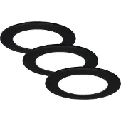 DI-KA LED Einbauleuchte LEUCHTEN FLAT IN, 7 W, 600 lm, IP44, matt-schwarz, Kunststoff, 3er Set, Ø 12 cm