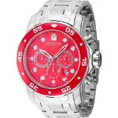 Invicta Pro Diver SCUBA 40192 Herren armbanduhr - Quarzuhrwerk - Edelstahl mit roten zifferblat - 48mm
