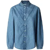 Pepe Jeans für Damen. PL3051203V3 Bluse Regular blau (L), Lässig, Baumwolle, Langarm