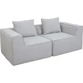 Mendler 2er-Sofa/Zubehör für Sofa MCW-O54, Couch 2-Sitzer Loungesofa, modular Stoff/Textil (300g/m²) 63x194x97cm hellgrau