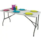 Eurotrail Campingtisch pavillons 152 x 71 cm stahl weiß