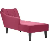 vidaXL Chaiselongue mit Rechter Armlehne Weinrot Samt