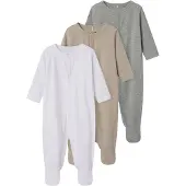 TWO SOON 3er-Pack Schlafanzug in Grey Melange | Gr.: 80