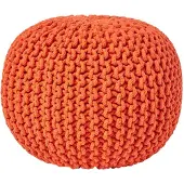 Homescapes STRICK-POUF orange, 40/40/35 cm