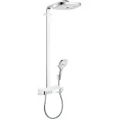 Hansgrohe Showerpipe Raindance Select Weiss / chrom mit Kopfbrause Raindance E Air 3jet 300mm