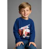 Kidsworld Langarmshirt "Feuerwehr Pailletten Shirt" Feuerwehr Druck mit Pailletten