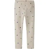 Name it Leggings "NMFNUTTI LEGGING NOOS", Mädchen, Gr. 122, N-Gr, peyote melange aop:hearts, Rippware, Obermaterial: 57% Baumwolle, 38% Modal, 5% Elasthan, bedruckt, Hosen Leggings