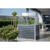 Westmann Metall Hochbeet mit Gewächshaus Store & Grow Anthrazit 120x120x169 cm