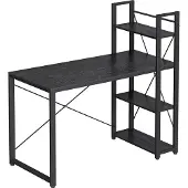 Vasagle Computertisch mit Regalböden einfacher Aufbau ebenholzschwarz LWD048B56