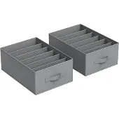 Songmics Kleiderschrank-Organizer, 4er Set, Aufbewahrungsbox, 6 Fächer, RUS009G04