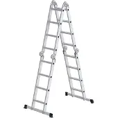 Songmics Leiter mit 16 Stufen in 6 Positionen 430 cm lang silbern GLT046E01