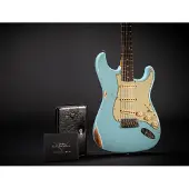 Fender MBD 1963 Stratocaster Relic - Aged Daphne Blue 9237003009