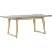 Beliani Tisch Grau / Heller holzfarbton Faserzement / Akazienholz 180 x 90 cm Indoor & Outdoor Garten Schlafzimmer Wohnzimmer