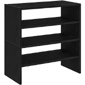 vidaXL Schuhregale 2 Stück stapelbar Schwarze Eiche 60x30x30,5 cm