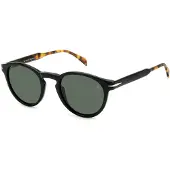David Beckham DB 1111/S Herren-Sonnenbrille Vollrand Rund Acetat-Gestell, schwarz