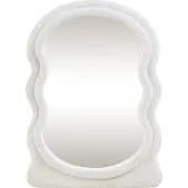 En.casa Wandspiegel Brummen mit Teddystoff-Rahmen 80x60 cm Weiss
