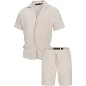INDICODE JEANS Indicode Shorts & Shirt Set Herren beige, M 796121-0004-09920